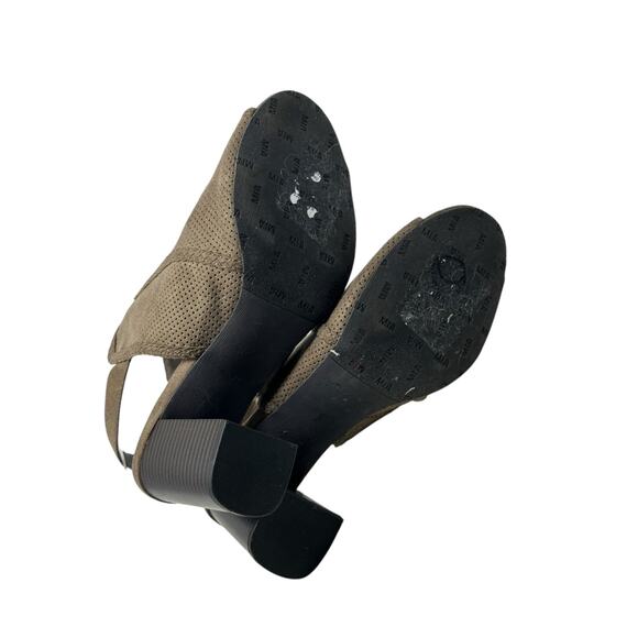 MIA Pat Brown Vegan Suede Open Toe and Heel Booties Sandals Size 10M - Picture 4 of 11